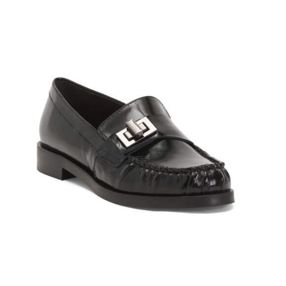 NAPOLEONI Black Made In Italy Patent Leather Wrinkle Loafers - Picture 1 of 2